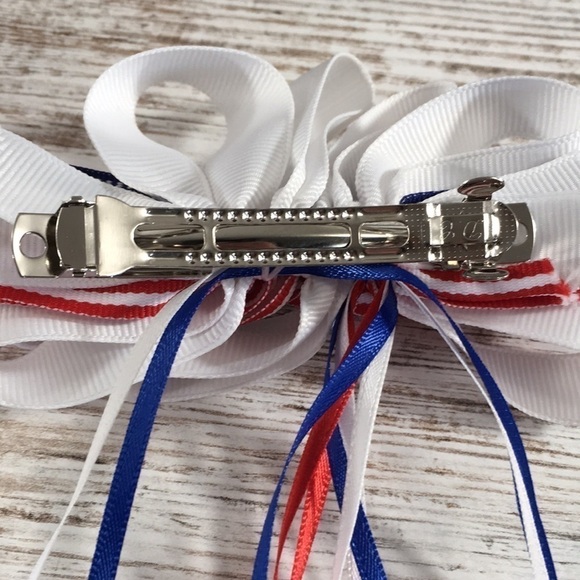 Patriotic Ribbon Hair Barrettes Pair of 2 - Picture 5 of 6